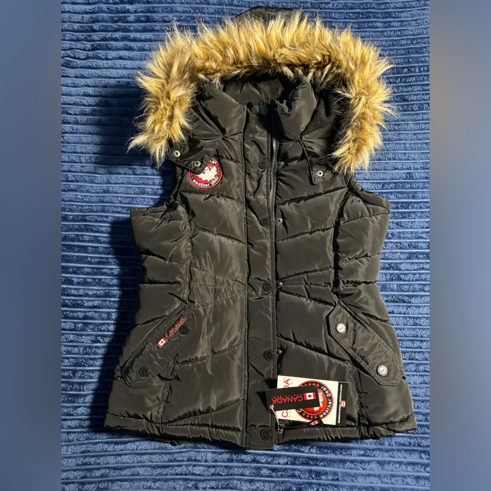 Canada Weathergear Black Fur Vest